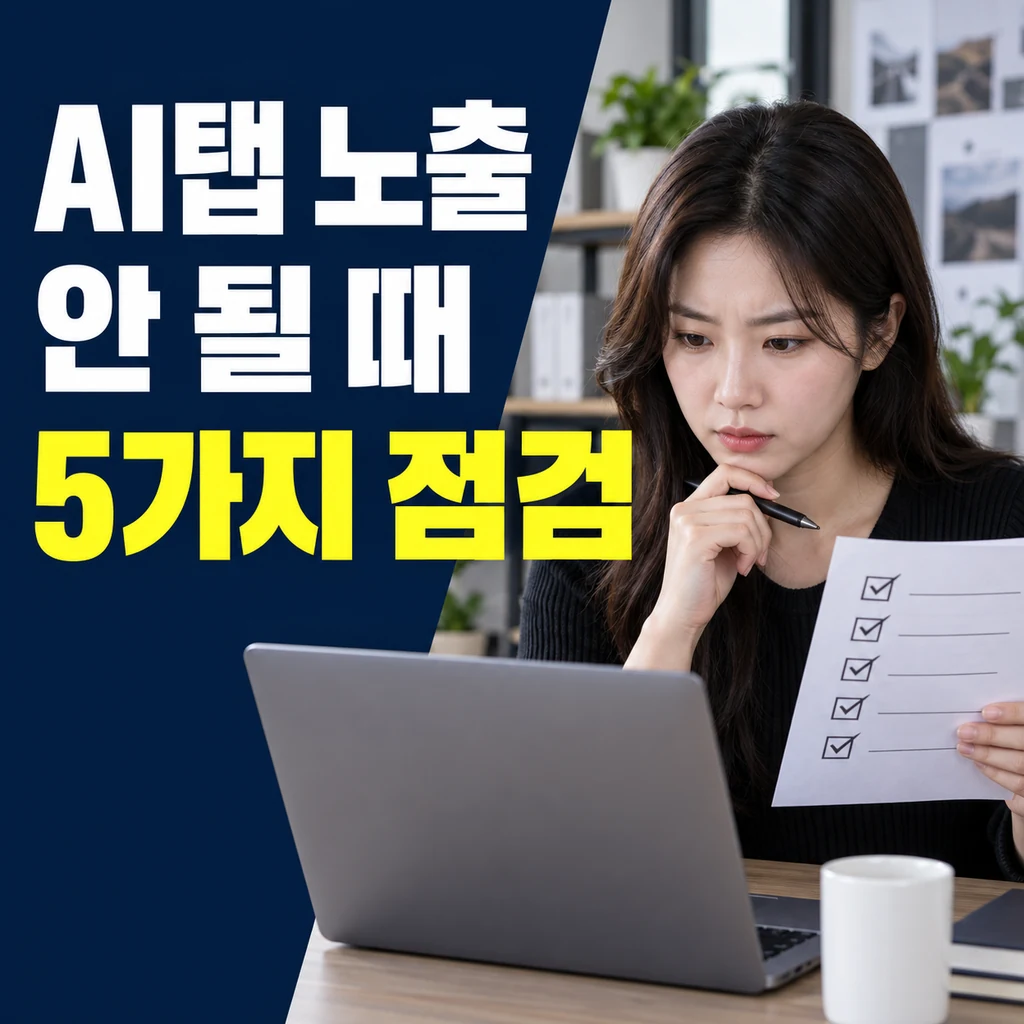 네이버 AI탭 블로그 노출이 안 될 때 먼저 확인할 5가지