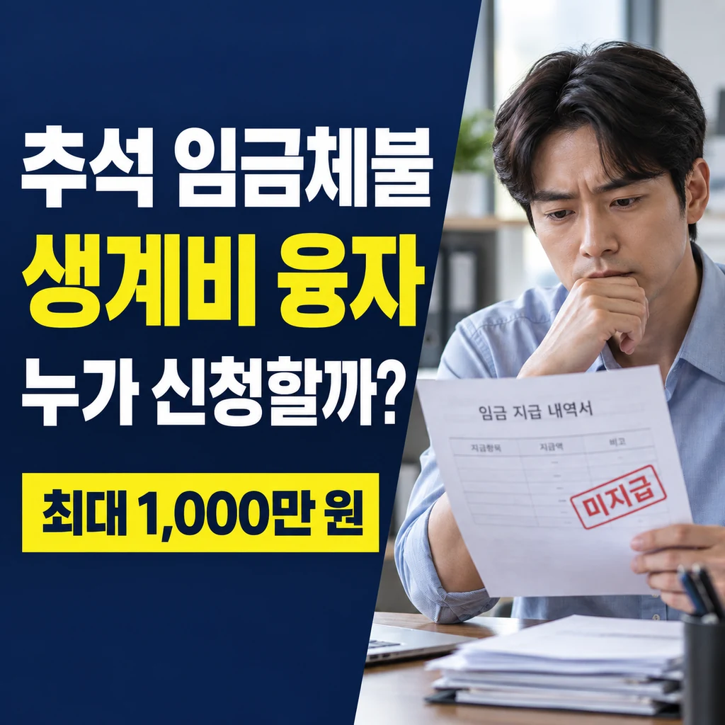 추석 임금체불 생계비 융자, 2026년 누가 어떻게 신청하나요?