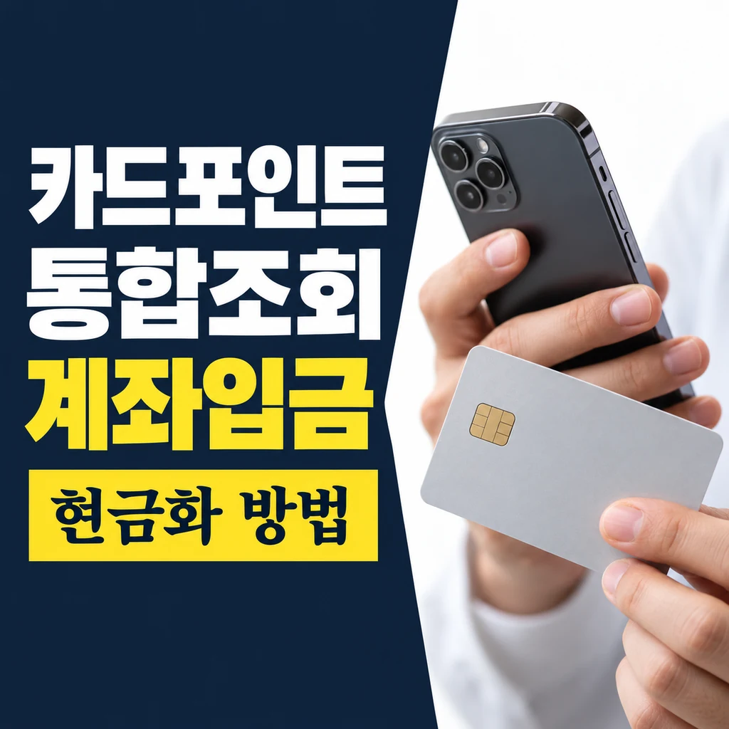 카드포인트 통합조회 계좌입금 2026, 여신금융협회에서 현금화하는 방법