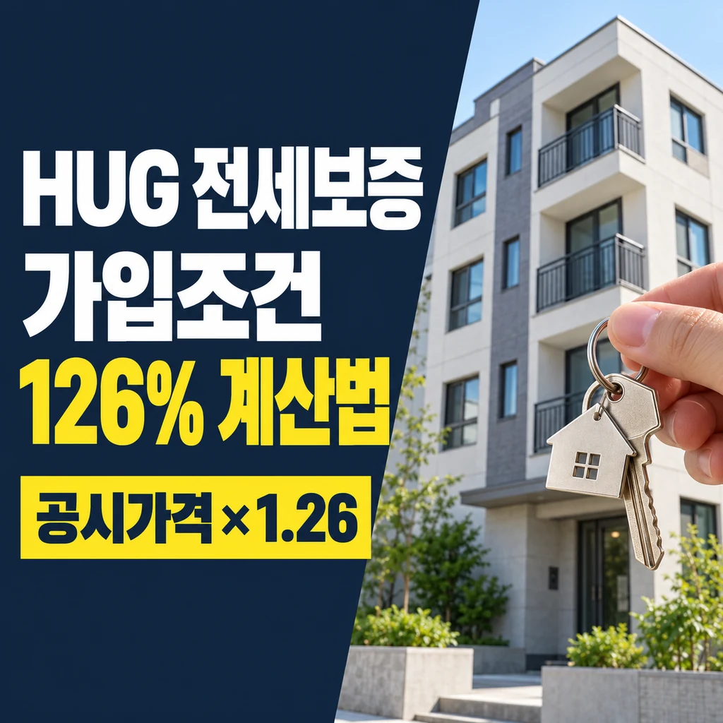 HUG 전세보증금 반환보증 가입조건 2026, 공시가격 126% 계산법과 주의사항