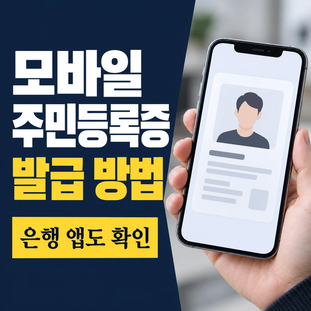 모바일 주민등록증 발급 신청 방법 2026, 은행 앱 지원 여부와 준비물 정리