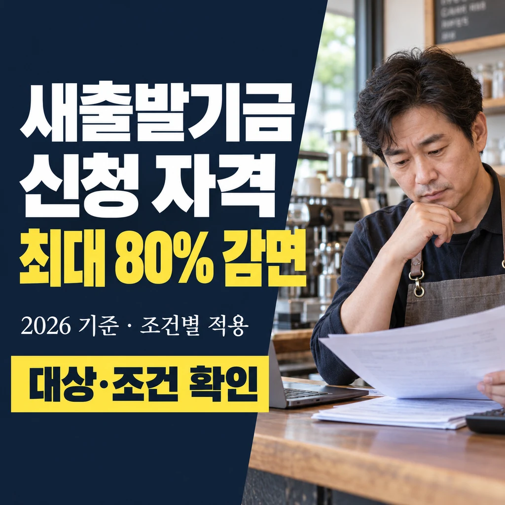 새출발기금 신청 자격 2026, 소상공인 원금 최대 80% 감면 조건은?