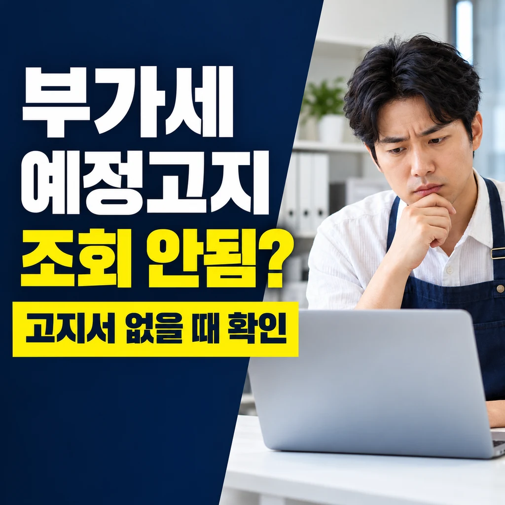 부가세 예정고지 조회 안됨, 2026년 고지서가 없을 때 확인할 사항
