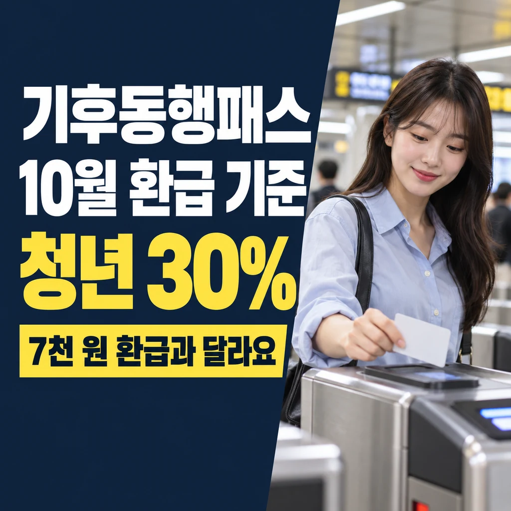 기후동행패스 2026년 10월 환급 기준과 신청 방법, 청년 7천 원 환급과 다른 점은?