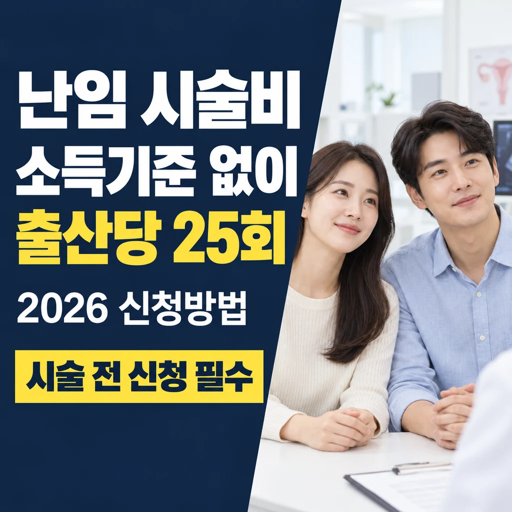 난임부부 시술비 지원 2026, 소득기준 없이 출산당 25회 신청하는 법