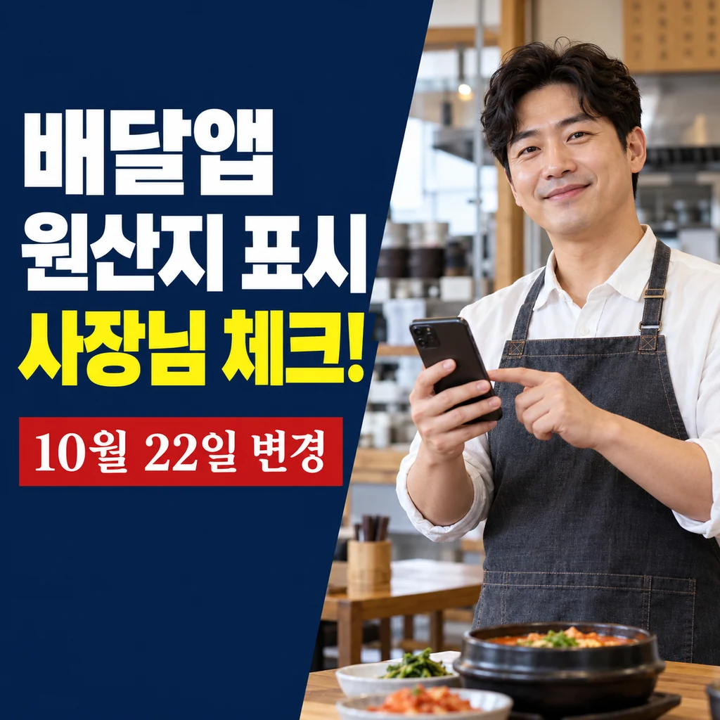 배달앱 원산지 표시, 10월 22일 달라지는 점과 배민·쿠팡이츠 사장님 체크리스트