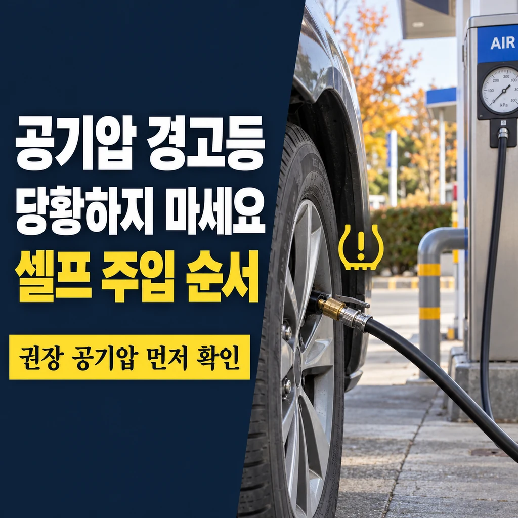 타이어 공기압 경고등 켜졌을 때 대처법, 가을철 점검부터 주유소 셀프 주입까지